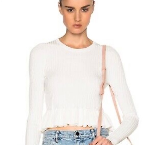 Derek Lam 10 Crosby Ribbed Peplum Top - Picture 2 of 5